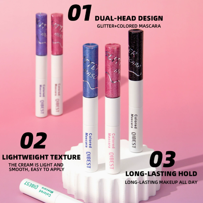 2-in-1 Mascara mit Farbschimmer und Matt-Finish, wasserfest