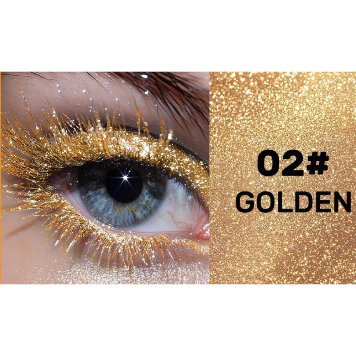 Glitzer-Mascara als Topcoat für Wimpern, wasserfest