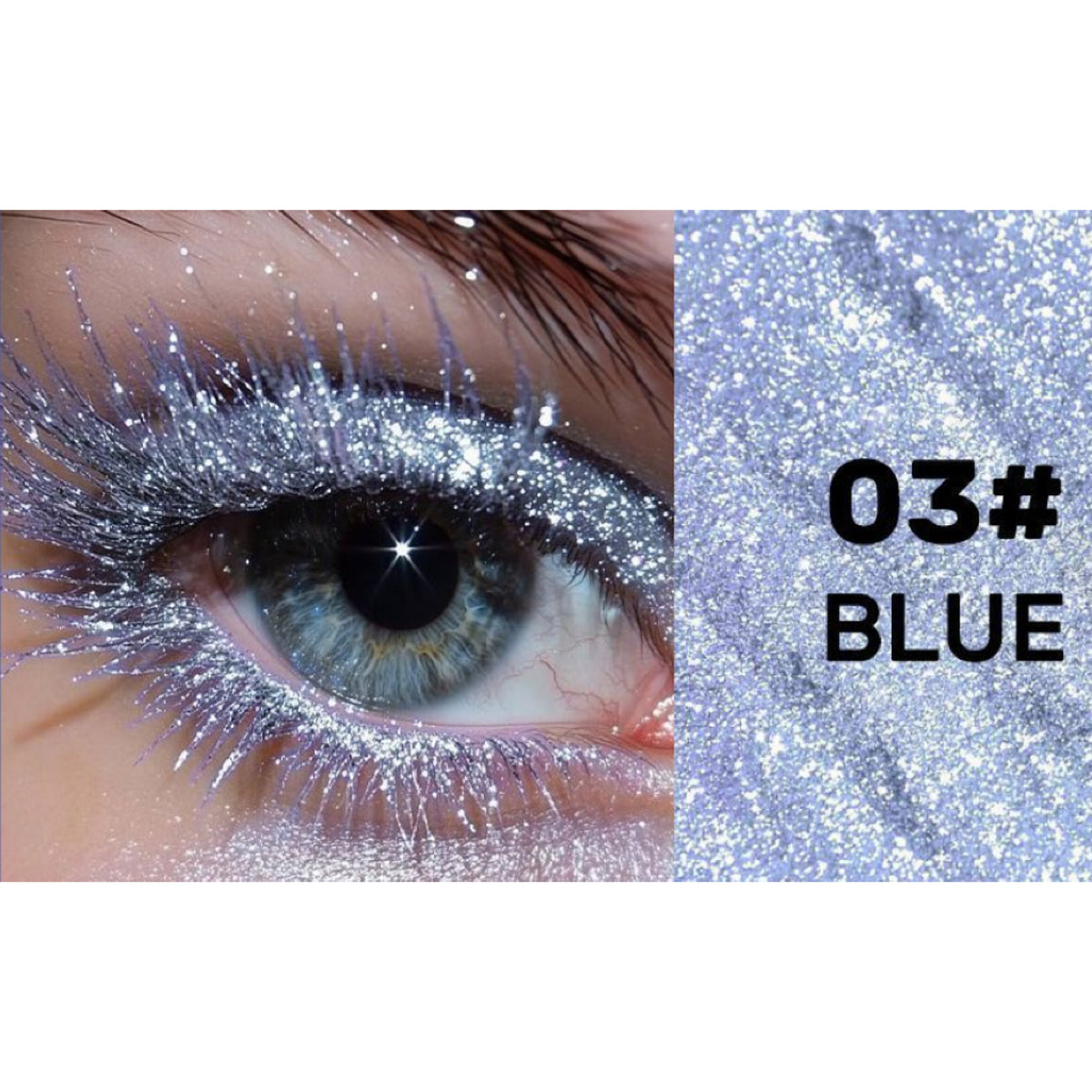 Glitzer-Mascara als Topcoat für Wimpern, wasserfest