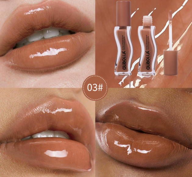 Lippenöl-Gloss mit Eiscreme-Aroma, Wet-Look-Spiegelglanz