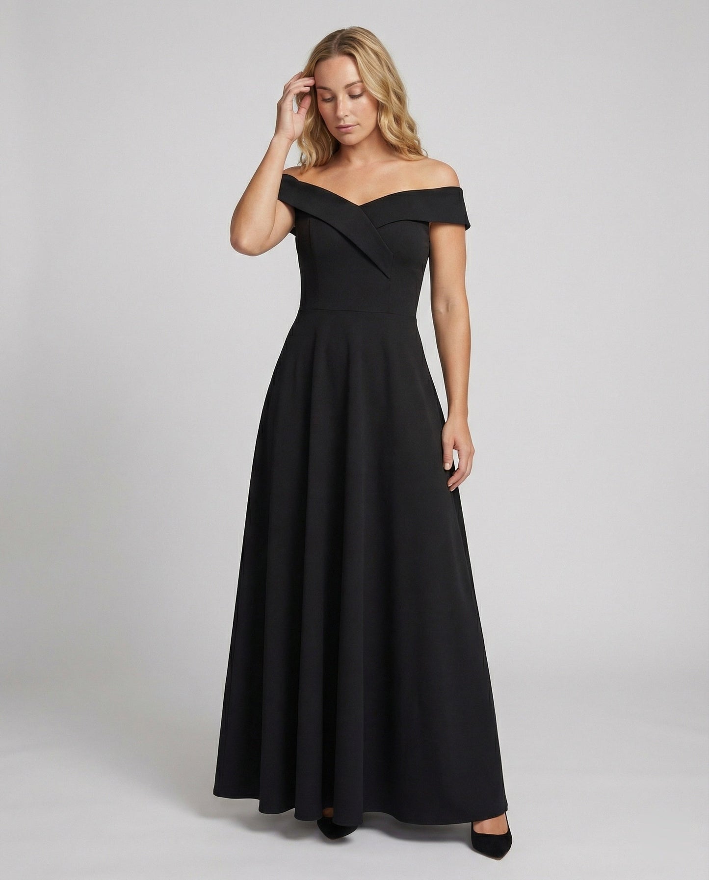 Zwergini-Mode | Elegantes Off-Shoulder Langes Catwalk Abendkleid