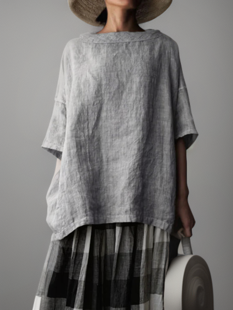Zwergini-Mode | Vintage Tunika in Oversized-Modell mit Boot-Halskette