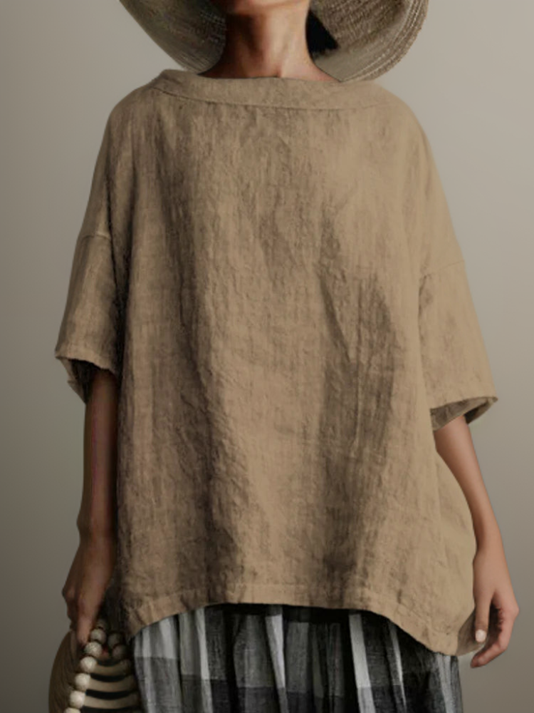 Zwergini-Mode | Vintage Tunika in Oversized-Modell mit Boot-Halskette