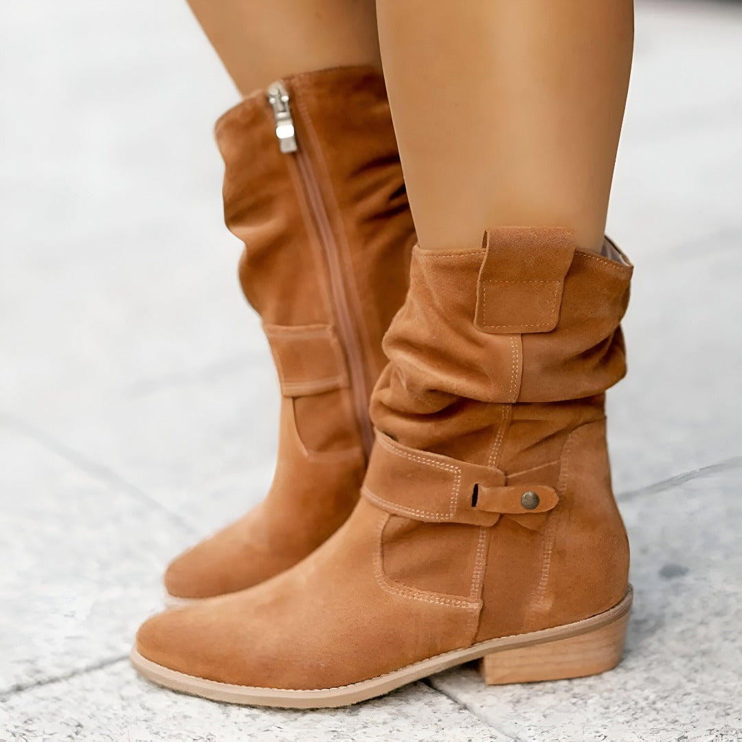 Damen Kunst-Wildleder Stiefel mit Plüsch & Komfort | Zwergini-Mode