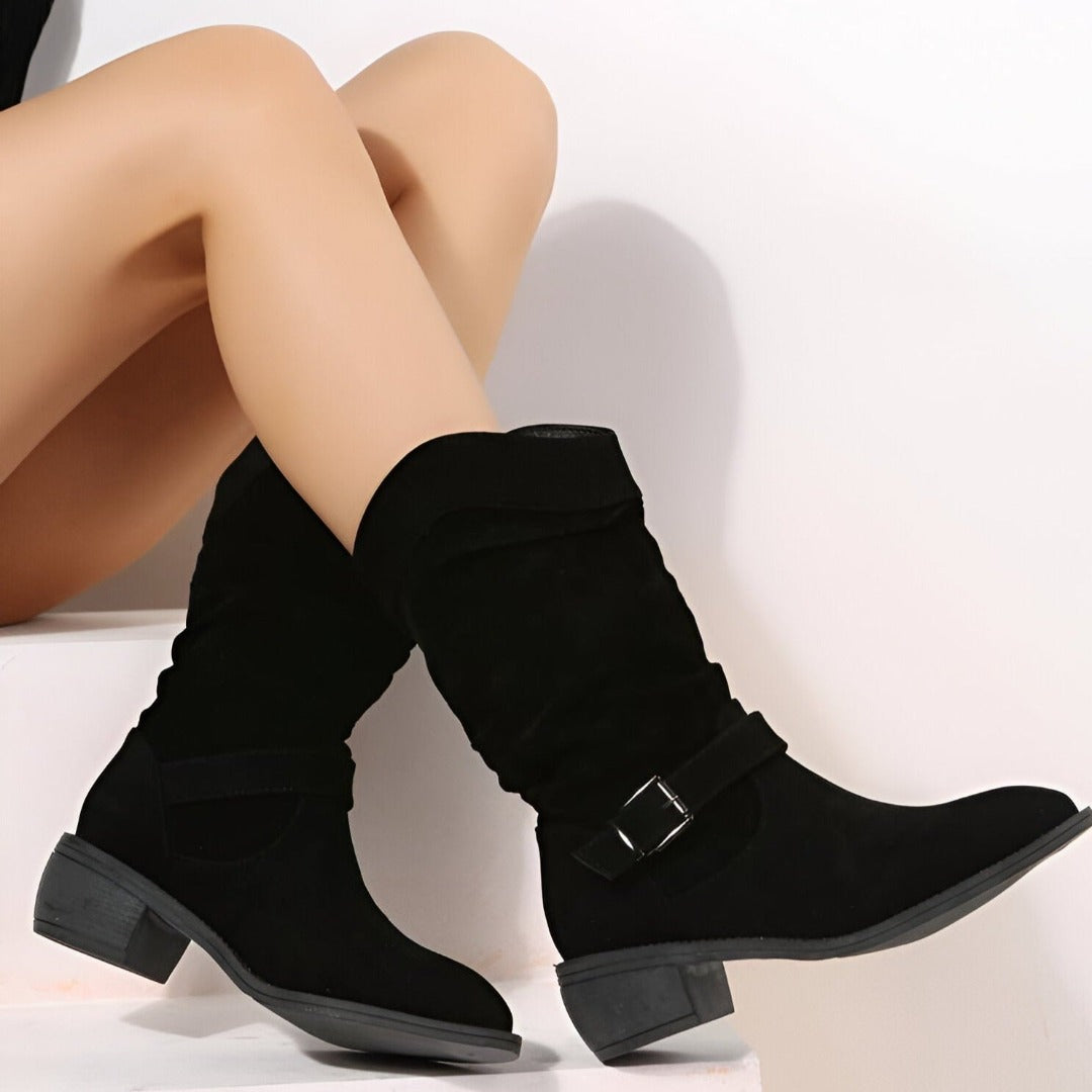 Damen Kunst-Wildleder Stiefel mit Plüsch & Komfort | Zwergini-Mode
