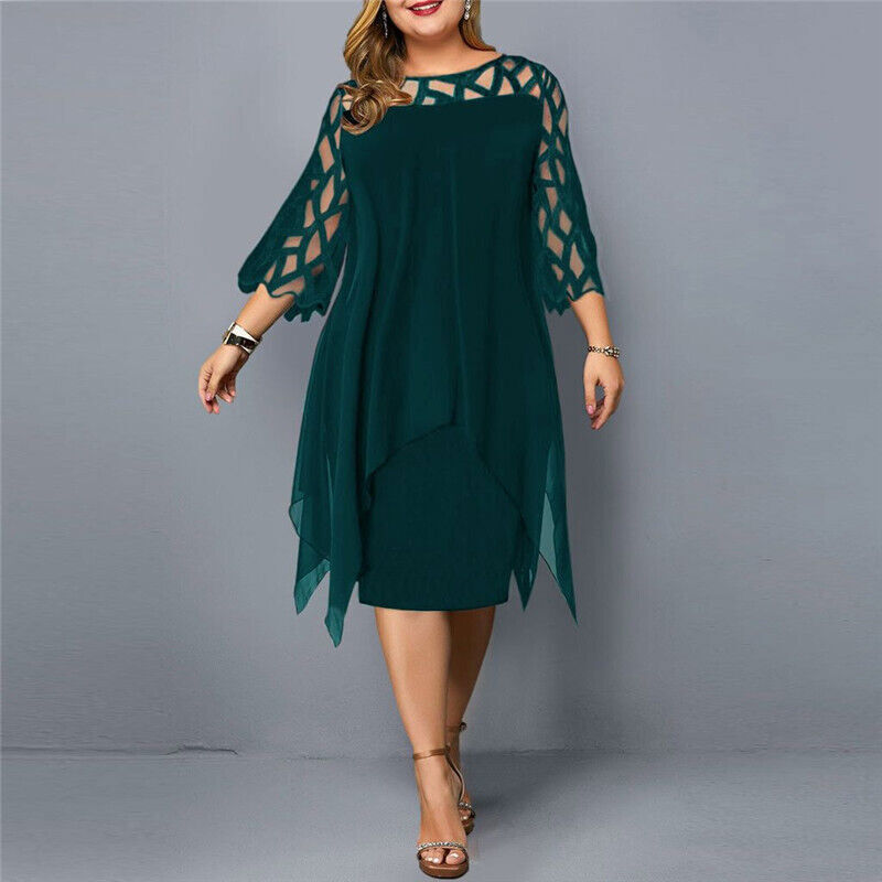 Zwergini-Mode Elegantes Midikleid in Übergröße