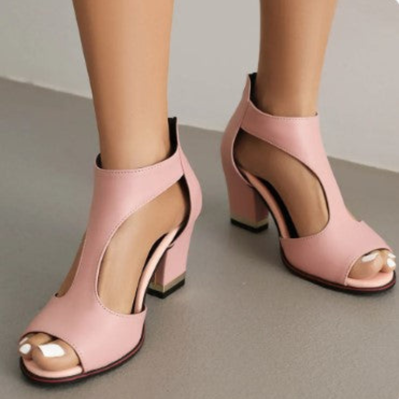 Zwergini-Mode | Sandalen Damen Bequem mit Absatz Schwarz