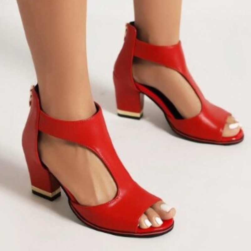 Zwergini-Mode | Sandalen Damen Bequem mit Absatz Schwarz