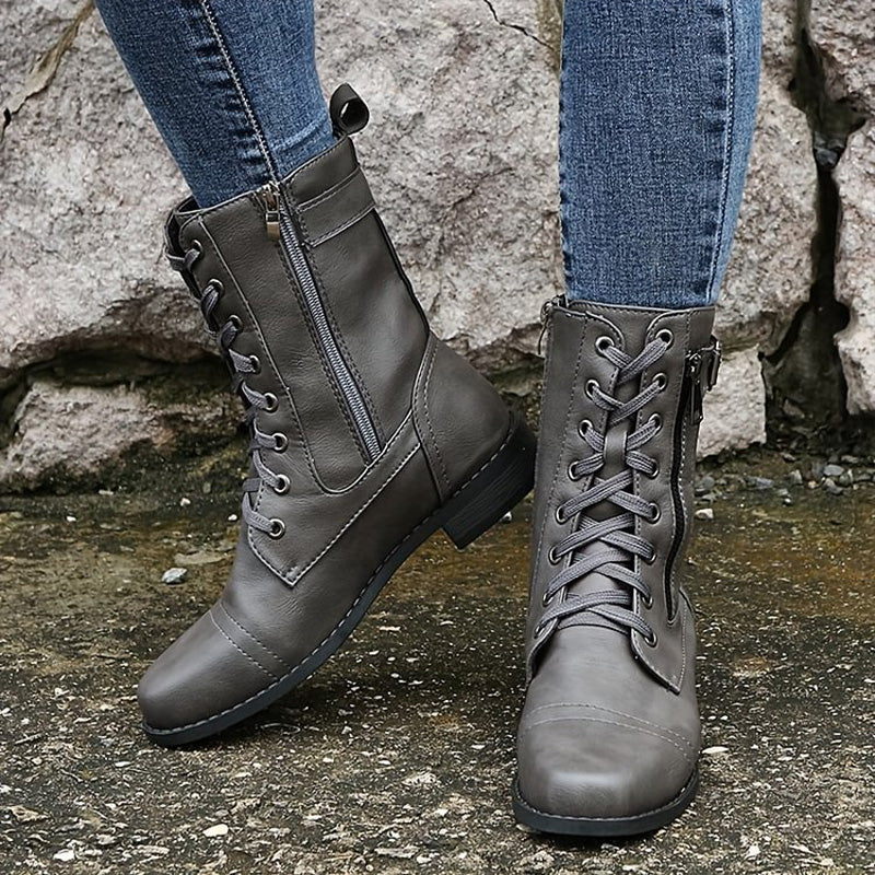 Zwergini-Mode | Orthopädische Stiefeletten mit seitlichem Reißverschluss
