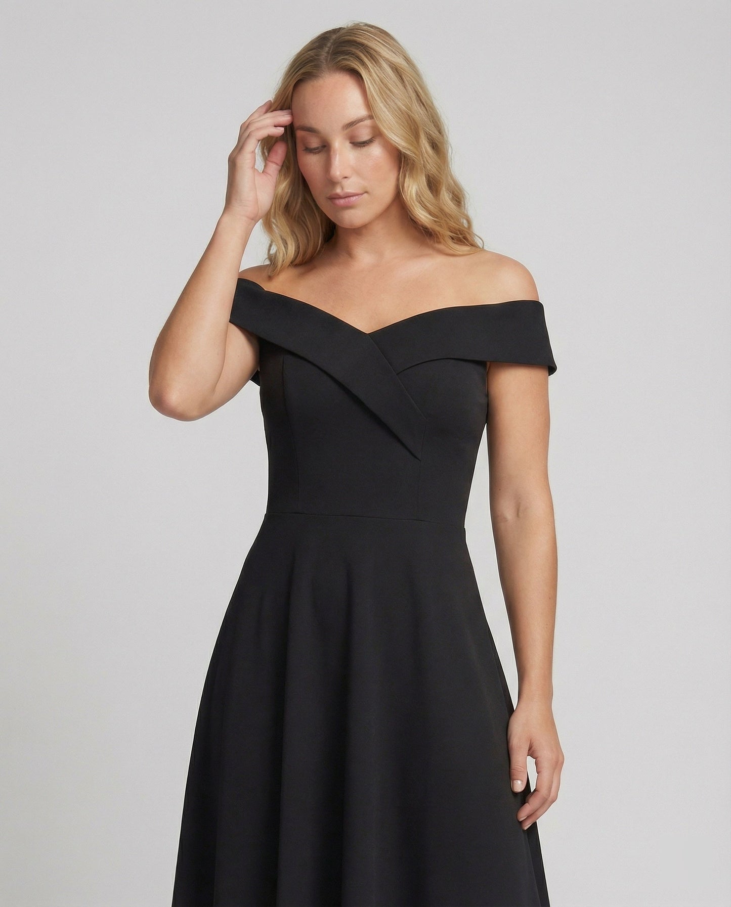 Zwergini-Mode | Elegantes Off-Shoulder Langes Catwalk Abendkleid