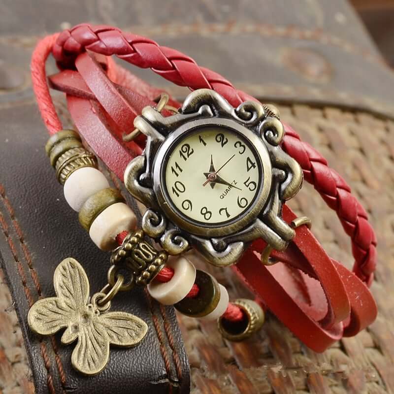 Zwergini-Mode – Damen-Accessoire-Uhr mit Vintage-Blumenarmband