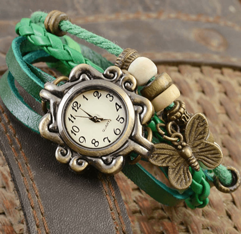 Zwergini-Mode – Damen-Accessoire-Uhr mit Vintage-Blumenarmband
